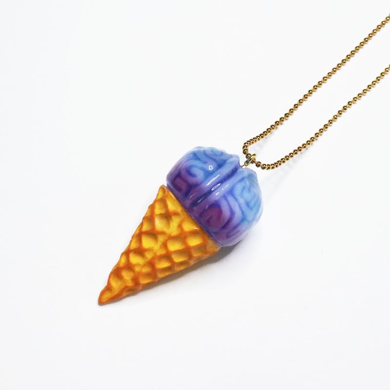 脳みそアイスクリーム ネックレス(ﾁｪｰﾝ約60cm) | sasaco