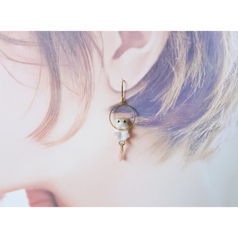 ご確認用 マカロニピアス ホワイトゴールド, ダイヤモンド ピアス - Damiani MIMOSA