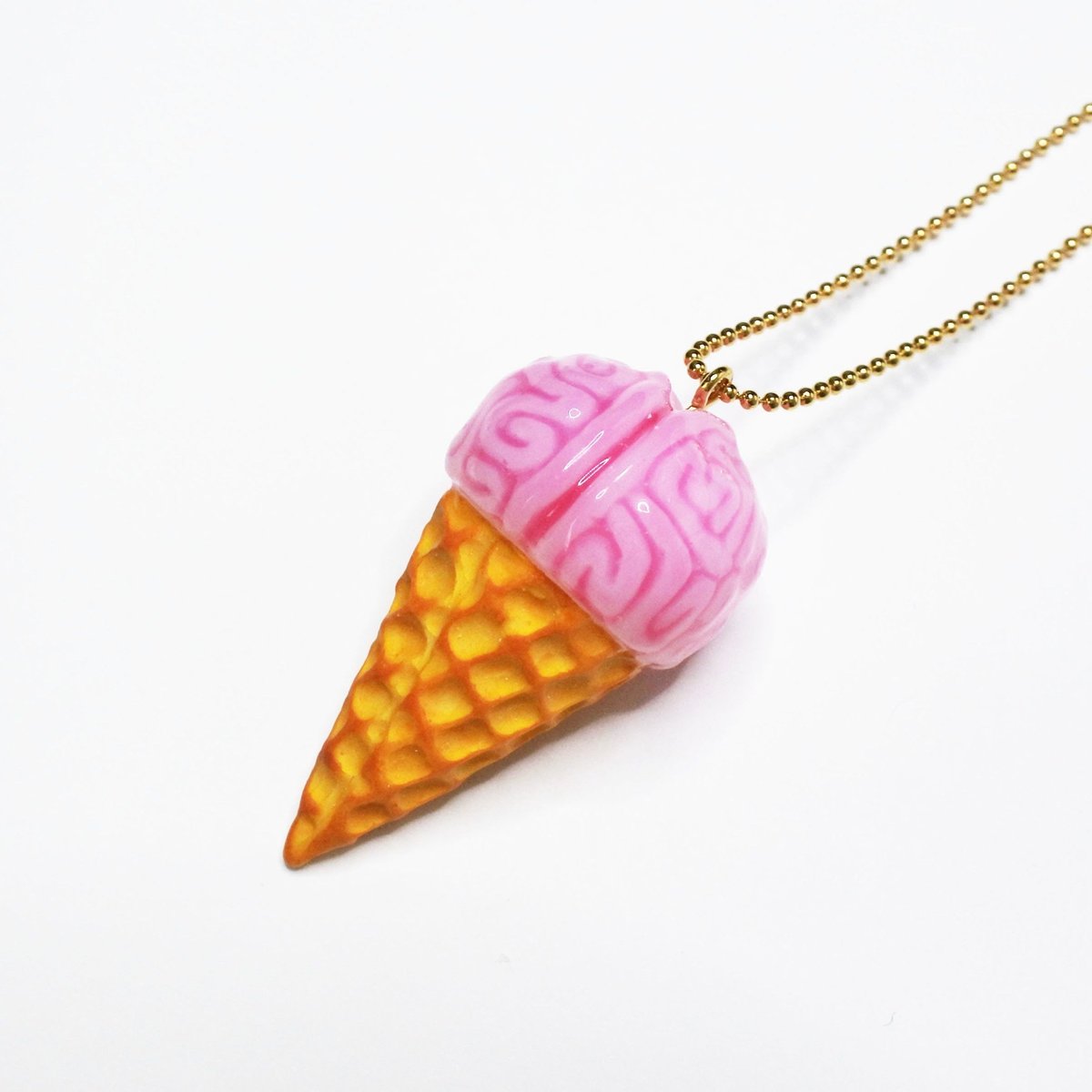 脳みそアイスクリーム ネックレス(ﾁｪｰﾝ約60cm) | sasaco