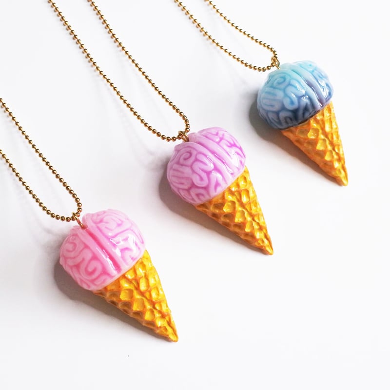 脳みそアイスクリーム ネックレス(ﾁｪｰﾝ約60cm) | sasaco
