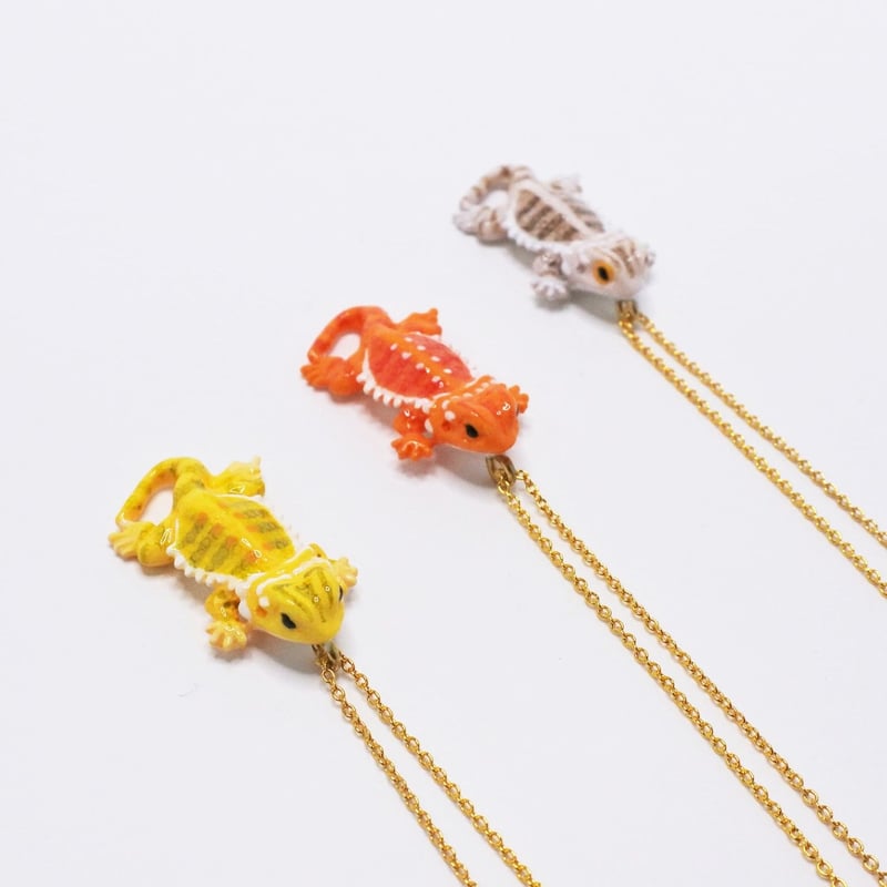 フトアゴヒゲトカゲ ネックレス (ﾁｪｰﾝ約45cm) | sasaco