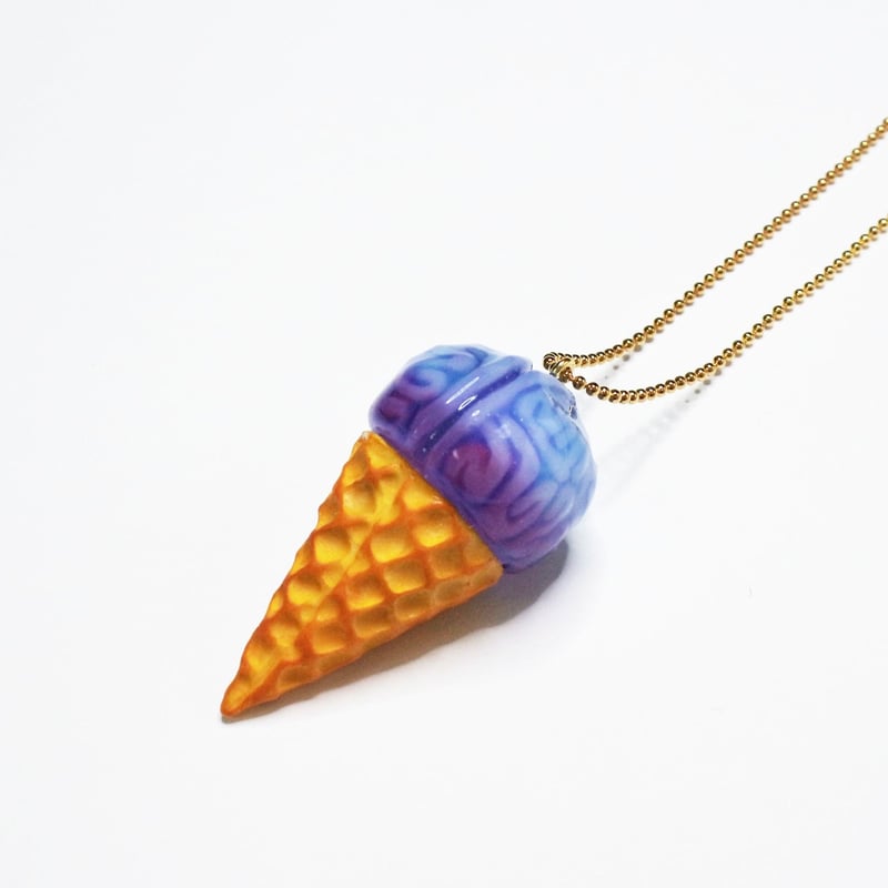 脳みそアイスクリーム ネックレス(ﾁｪｰﾝ約60cm) | sasaco