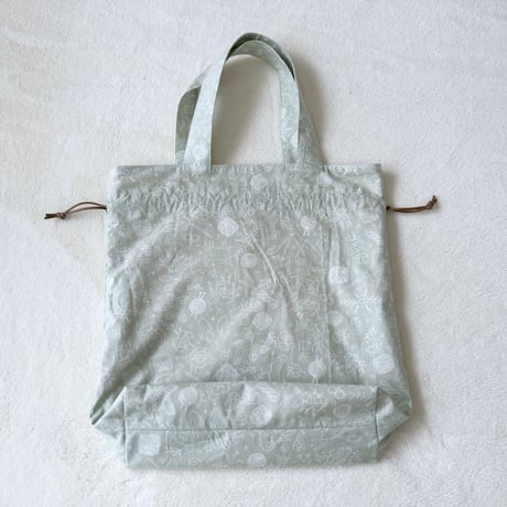 プロジェクトバッグ Knitting柄 ベージュグレー