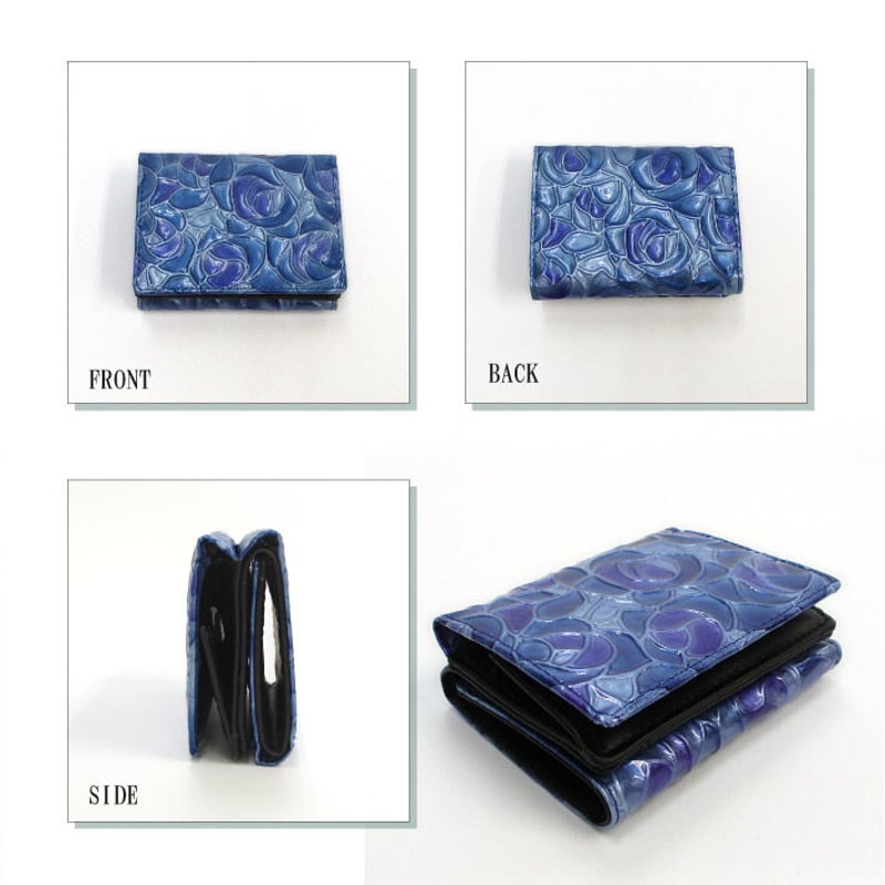 Maturi マトゥーリ】 ステンドグラスレザー 三つ折り ミニ財布 牛革