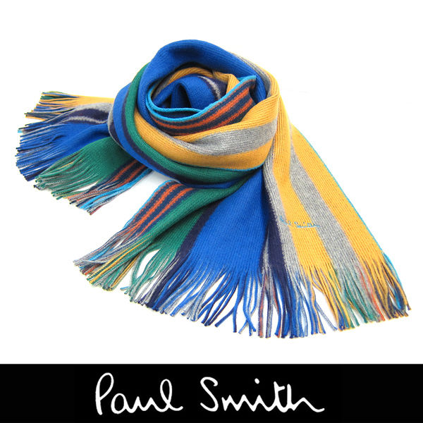 Paul Smith ポールスミス マフラー フリンジ マルチストライプ