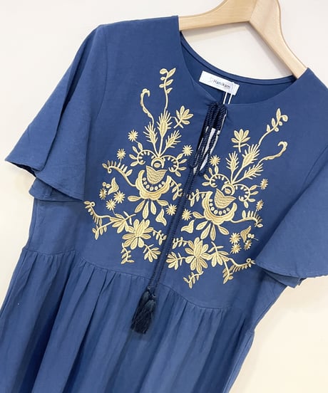 エスニック刺繍ロングワンピース