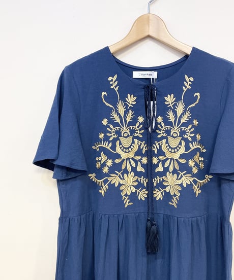 エスニック刺繍ロングワンピース