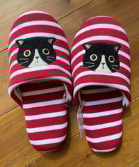 ノアファミリー トリオキャットボーダースリッパ