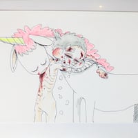 カラーイラスト(傷口をなめるユニコーン)