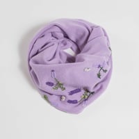 ラベンダー手刺繍　カシミヤスヌード/Col.パープル