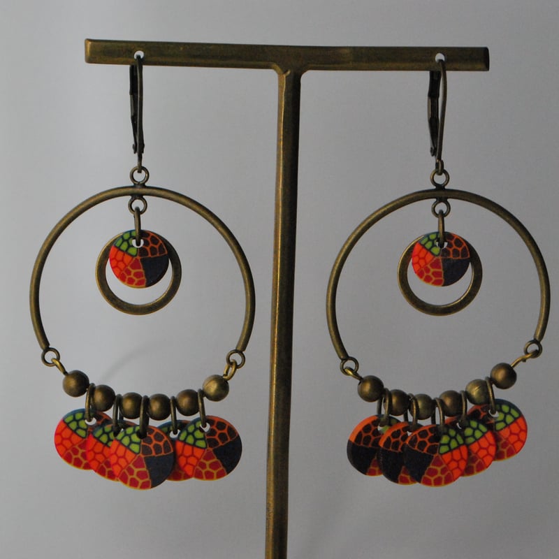 じゃらじゃら大ぶりピアス・イヤリング カラフル 個性的 | macree 