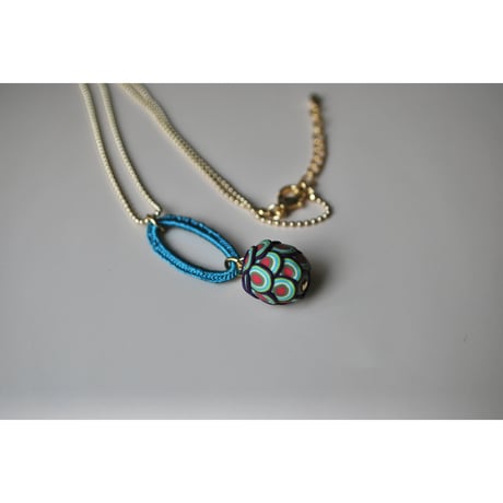 ボールチェーンネックレス　ダエン　04 turquoise×purple pink green kinari turquoise
