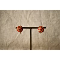小さなぶつぶつ丸イヤリング　オレンジ・ピンク・黄緑