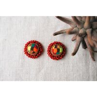 カラフルつぶつぶピアス　red