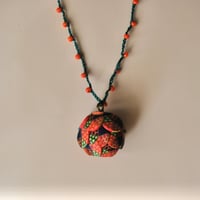 粒つぶビーズのぶつぶつネックレス　04 orange pink navy cha Kimidori