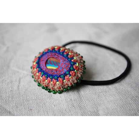 カラフル刺繍ヘアゴム　ダエン