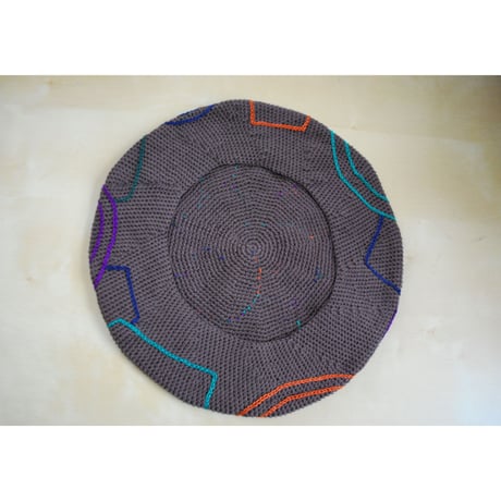 カラフル刺繍ベレー帽　3col