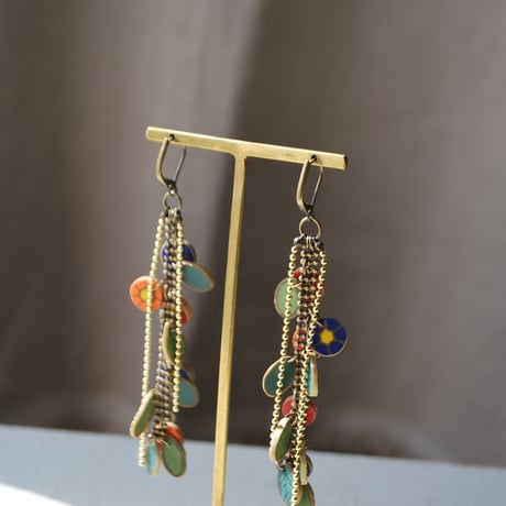 お花畑ピアス・イヤリング　ピンク系