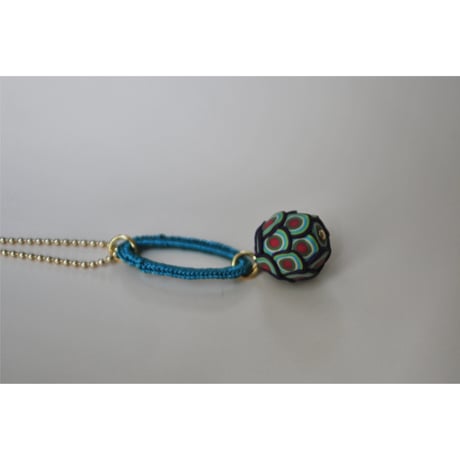 ボールチェーンネックレス　ダエン　04 turquoise×purple pink green kinari turquoise