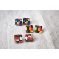 カラフルシカクピアス・イヤリング小 3col.