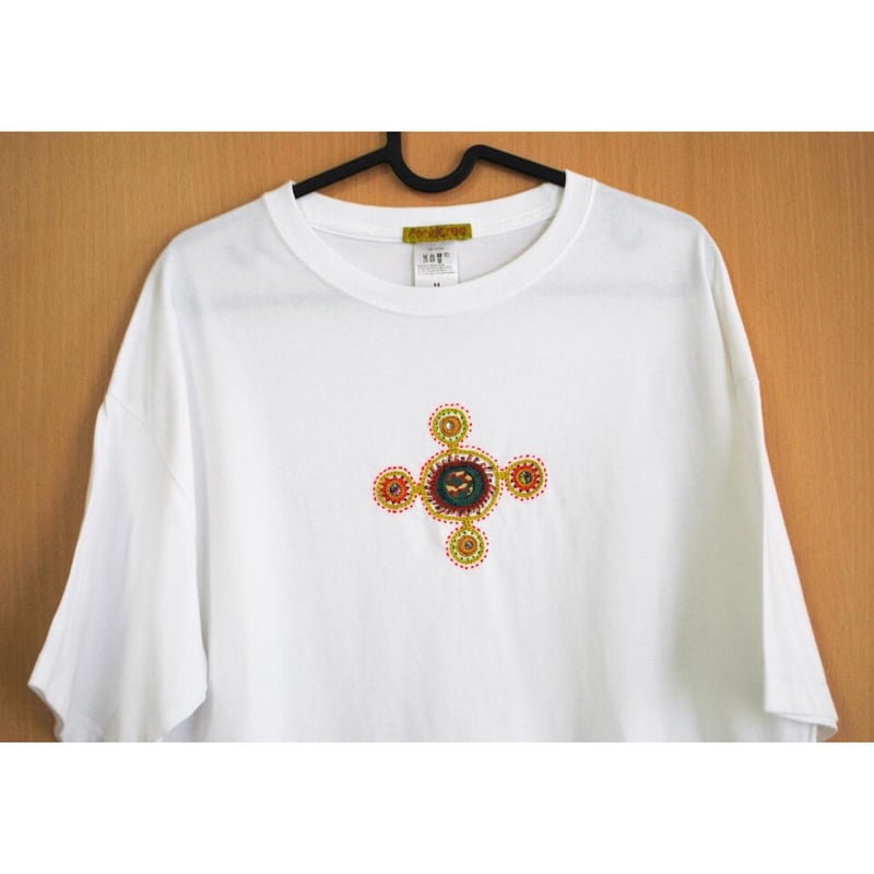 ミラー刺繍Tシャツ 白 | macree 