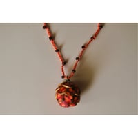粒つぶビーズのぶつぶつネックレス　06 gold orange pink red cha
