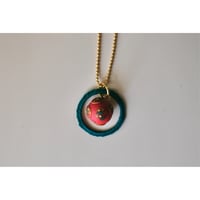 ボールチェーンネックレスまる　03  green×pink gold green orange purple