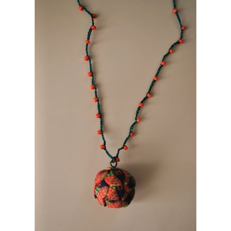 粒つぶビーズのぶつぶつネックレス　04 orange pink navy cha Kimidori