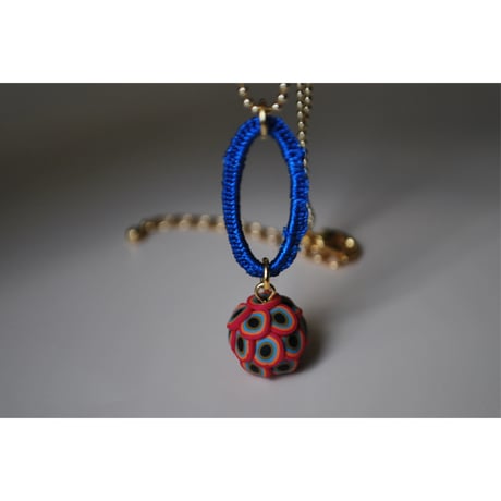 ボールチェーンネックレス　ダエン　03 blue×pink orange mizuiro black yellow