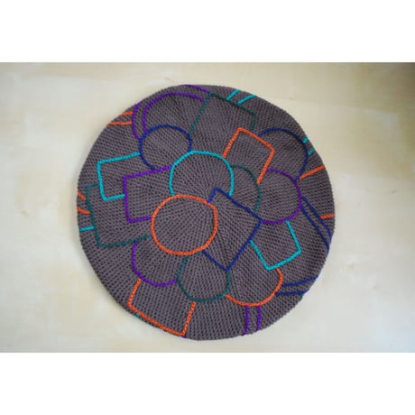 カラフル刺繍ベレー帽　3col