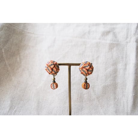 ぶつぶつ丸ピアス・イヤリング　2way orange