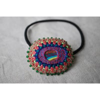 カラフル刺繍ヘアゴム　ダエン