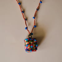 粒つぶビーズのぶつぶつネックレス　05 kinari orange green pink navy cha mizuiro