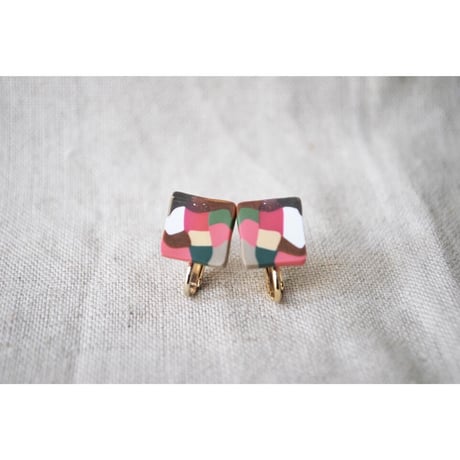 カラフルシカクピアス・イヤリング小 3col.