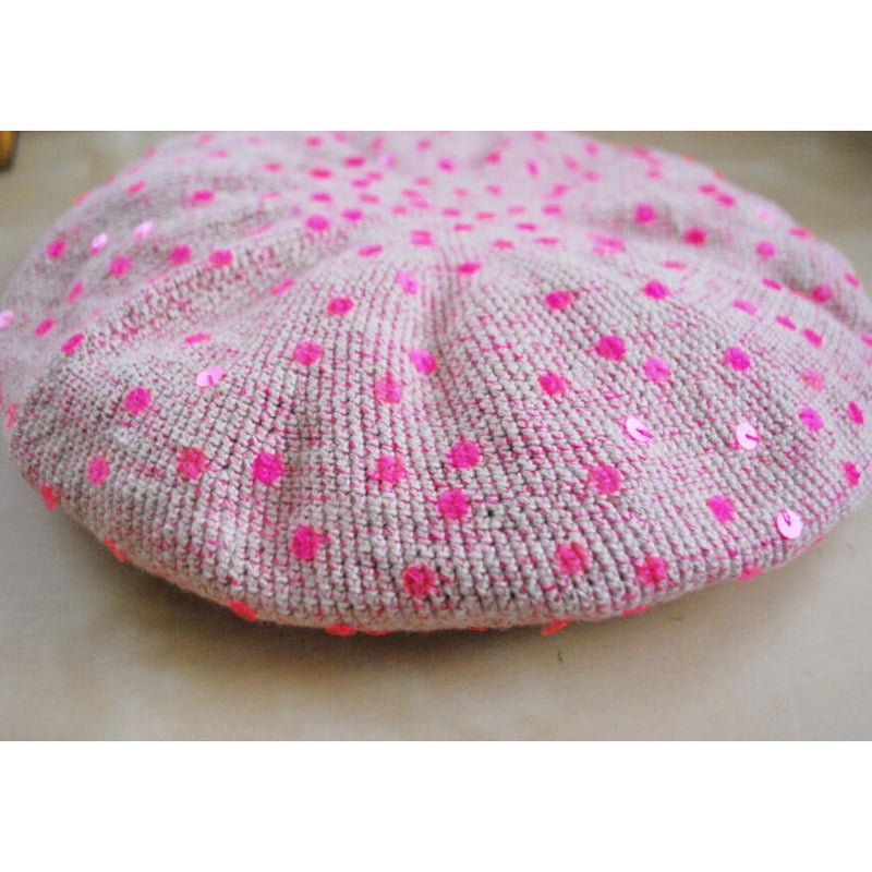 イタリア製　complit　お洒落ベレー帽　スパンコール スパンコール水玉ベレー帽 3col | macree