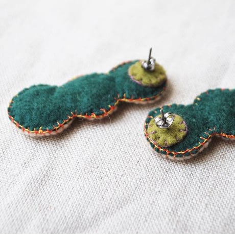 まる3つミラー刺繍ピアス