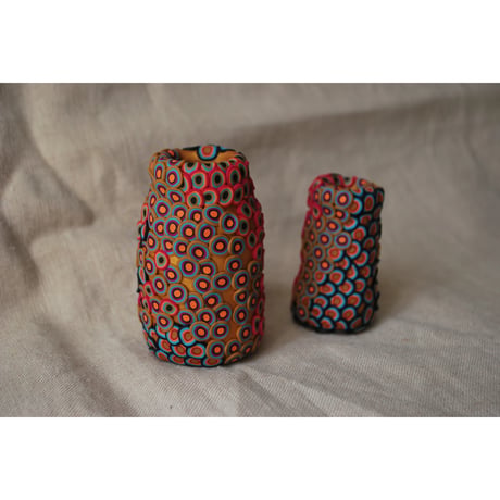 虹つぶ　小さなぶつぶつ花器　大小