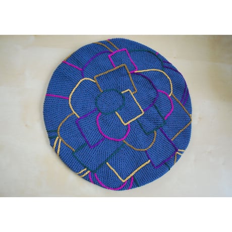カラフル刺繍ベレー帽　3col