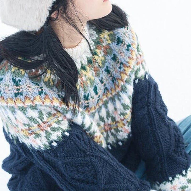 限定】北欧風 ウール・ セーター ニットKN092 | mio's shop 限定】北欧風 ウール・ セーター ニットKN092 | mio's shop