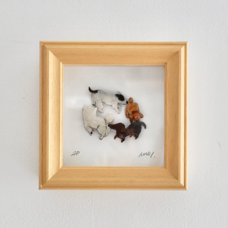 little funny face 原画　アート 絵画 インテリア 額装品 Sniff Sniff (Shadow Art Box) | little funny face