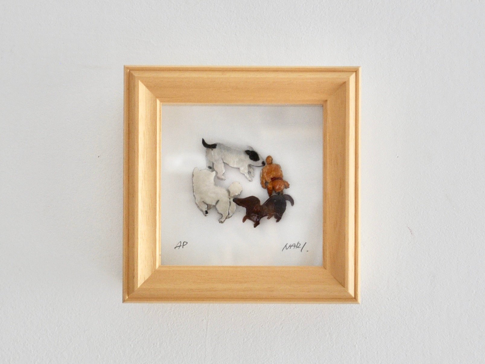 little funny face 原画　アート 絵画 インテリア 額装品 Sniff Sniff (Shadow Art Box) | little funny face