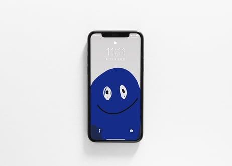 iPhone用壁紙 _2月_blue-monster