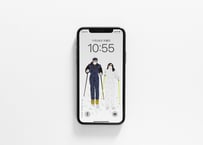 iPhone用壁紙 No.176_12月_Skiの２人
