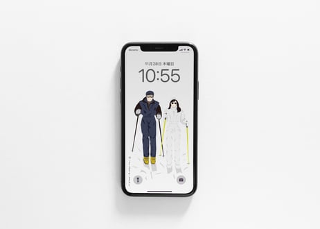 iPhone用壁紙 No.176_12月_Skiの２人