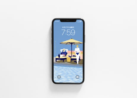 iPhone用壁紙 No.186_7月_poolside