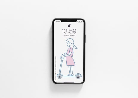 iPhone用壁紙 _8月_キックボード