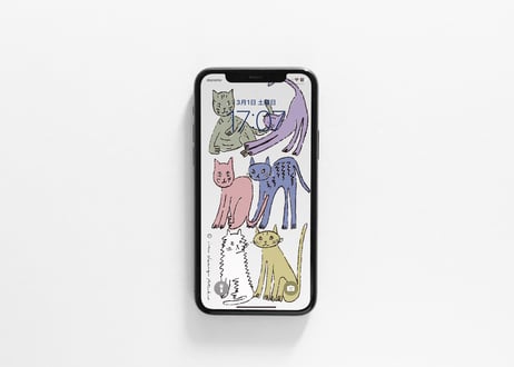 iPhone用壁紙 No.179_3月_ネコの習作