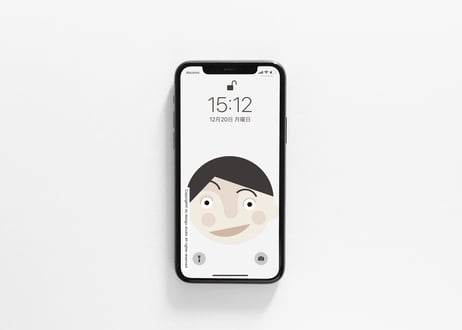 iPhone用壁紙 _1月_福笑い