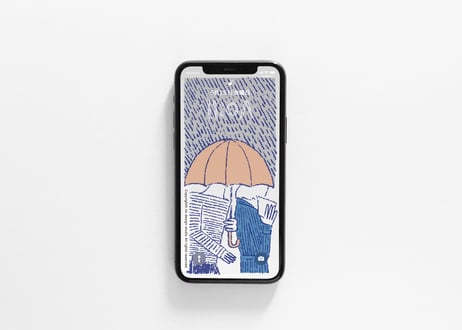 iPhone用壁紙 _6月_僕の傘に入りなよ