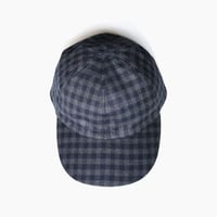 <COMESANDGOES> CHECK CAP - Gray×Navy